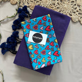 Purple Handloom Cotton Saree With Heart Print Blouse